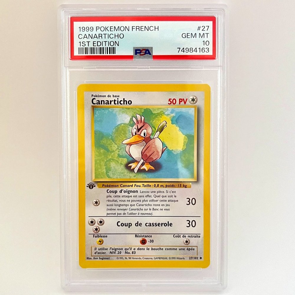 PSA 10 Canarticho Farfetch'd 27 French Base 1st Edition 1999 Pokemon 74984163